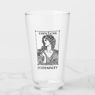 “Timeless Femininity” Elegant Etched 16 oz. Glass