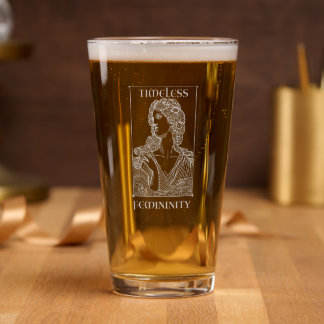 “Timeless Femininity” Elegant Etched Pint Glass