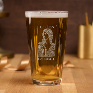 “Timeless Femininity” Elegant Etched Pint Glass