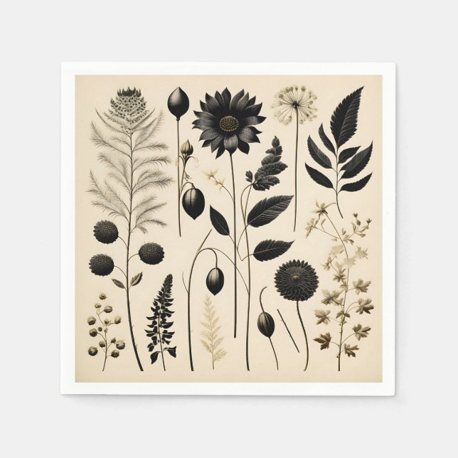 Timeless Floral Botanical Napkins (Front)
