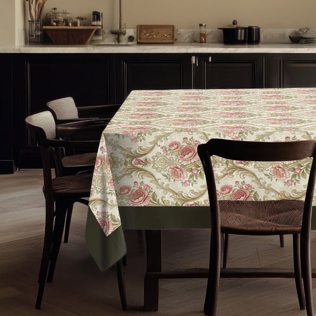Timeless Floral Damask Classic Home Accent Tablecloth (Timeless Floral Damask Classic Home Accent Tablecloth)