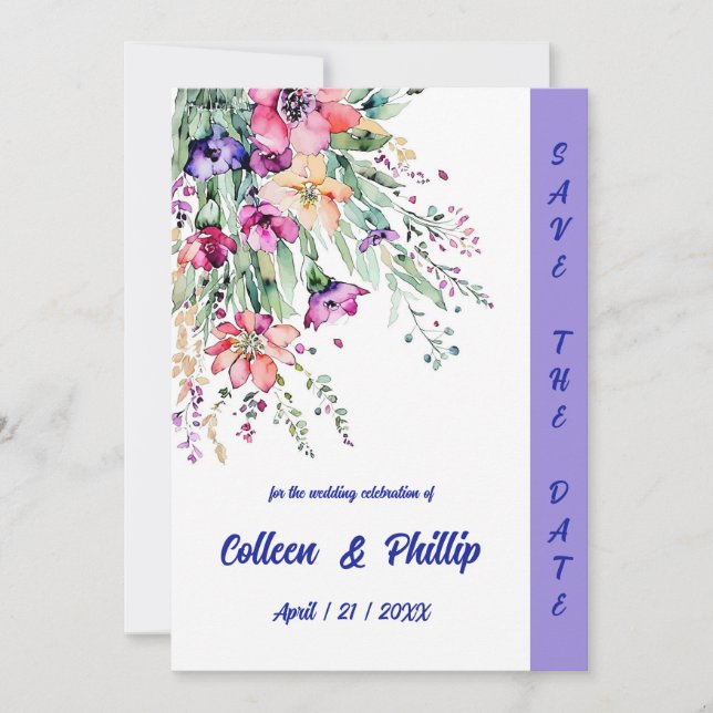 Timeless Floral Elegance Save The Date (Front)