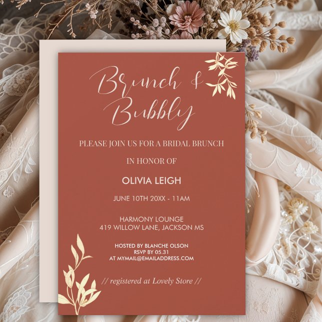 Timeless Floral Rustic Bridal Brunch Invitation (Creator Uploaded)