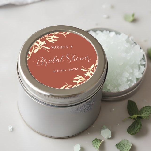 Timeless Floral Rustic Bridal Shower Classic Round Sticker (Creator Uploaded)