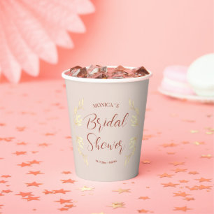 Timeless Floral Rustic Bridal Shower Paper Cups