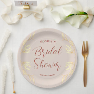 Timeless Floral Rustic Bridal Shower Paper Plates