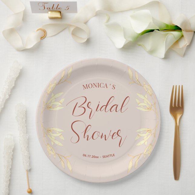 Timeless Floral Rustic Bridal Shower Paper Plates (Wedding)