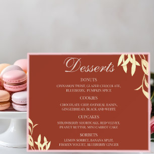 Timeless Floral Rustic Dessert Menu Wedding Sign