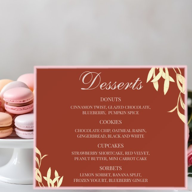 Timeless Floral Rustic Dessert Menu Wedding Sign (Creator Uploaded)