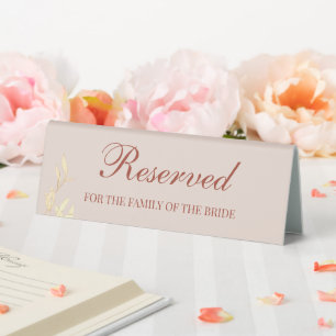 Timeless Floral Rustic Reserved for the family Table Tent