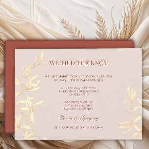Timeless Floral Rustic We tied the knot Invitation