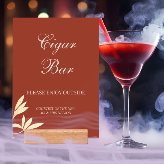 Timeless Floral Rustic Wedding Cigar Bar Holder (Creator Uploaded)