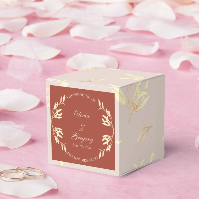 Timeless Floral Rustic Wedding  Favor Boxes (Wedding)