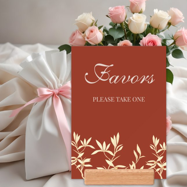 Timeless Floral Rustic Wedding Favors Sign Holder (Creator Uploaded)