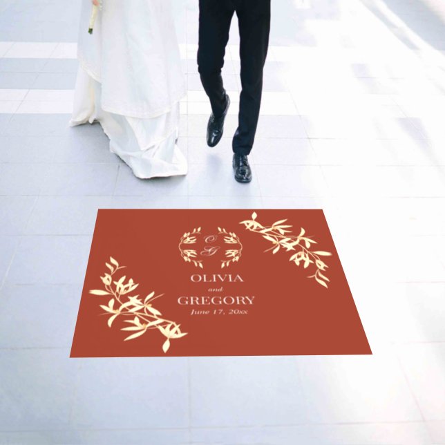 Timeless Floral Rustic Wedding Floor Decals (Wedding)