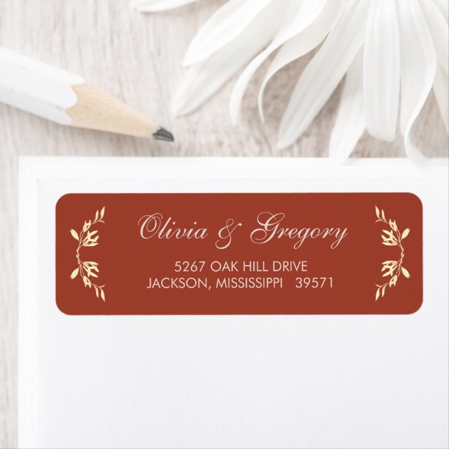 Timeless Floral Rustic Wedding Label (Insitu)