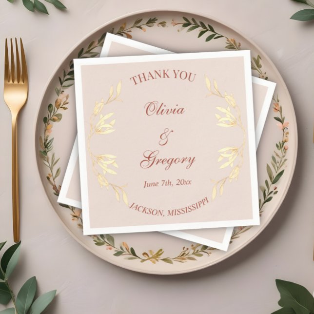 Timeless Floral Rustic Wedding  Napkins (Creator Uploaded)