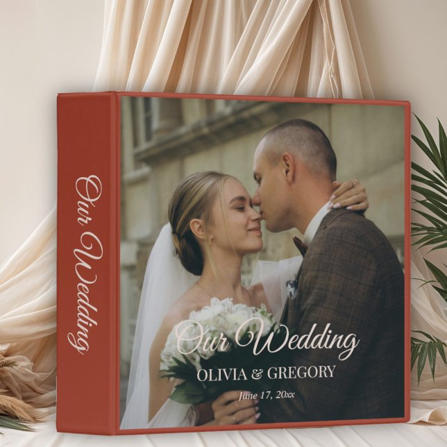 Timeless Floral Rustic Wedding photo album 3 Ring Binder (Creator Uploaded)