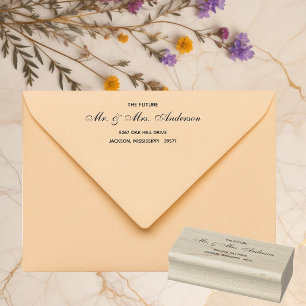 Timeless Floral Rustic Wedding Rubber Stamp