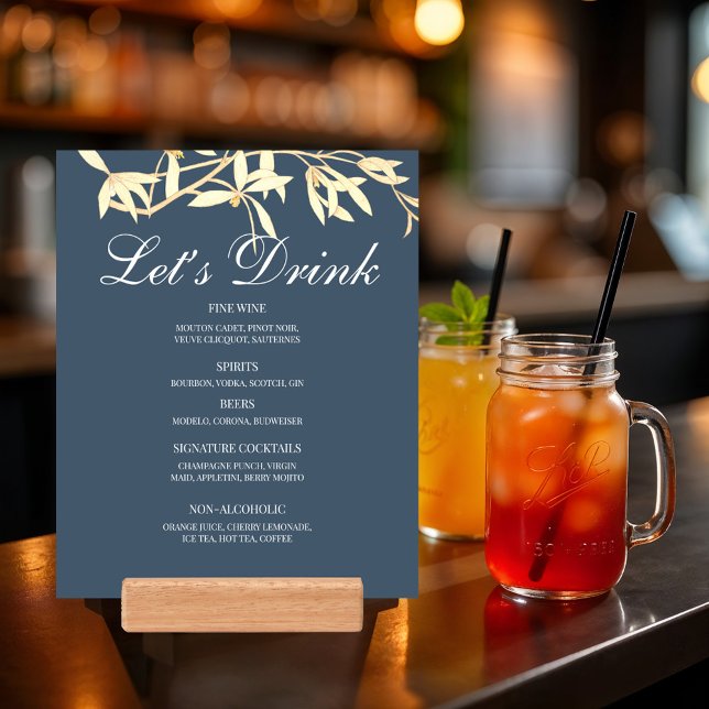 Timeless Floral Symphony in Blue Menu Bar Foam Board (Creator Uploaded)