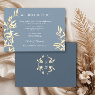 Timeless Floral Symphony in Blue We tied the knot Invitation