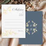 Timeless Floral Symphony in Blue Wedding  Advice Card<br><div class="desc">The timeless flower "Advice Card" captures the moments that blossom. Delicate pastel flowers suitable for any season weddings with a timeless appeal that's sure to stay in style long after the last dance. They are a great guestbook alternative for a bridal shower, engagement party, or wedding reception that allow family,...</div>