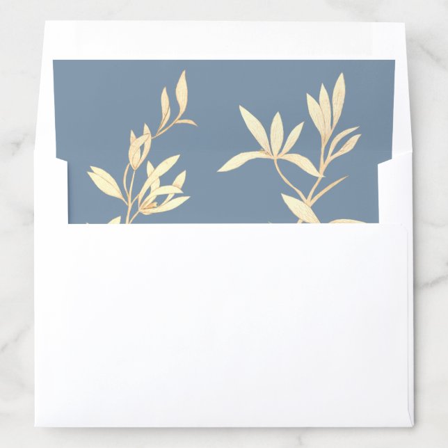 Timeless Floral Symphony in Blue Wedding Envelope Liner (In Envelope)