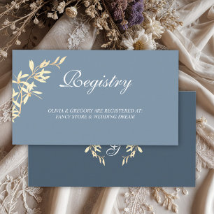 Timeless Floral Symphony in Blue Wedding Registry Enclosure Card