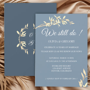 Timeless Floral Symphony in Vow Renewal Invitation