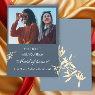 Timeless Floral Symphony Maid of Honor proposal Invitation