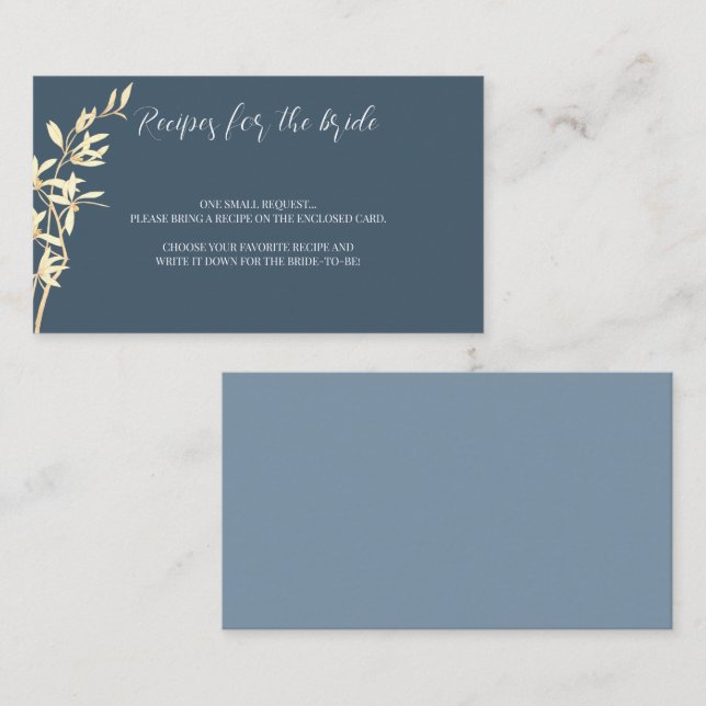 Timeless Floral Symphony Recipe request Note Card (Front/Back)