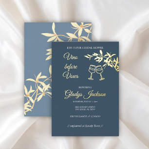 Timeless Floral Symphony Vino before Vows Foil Invitation