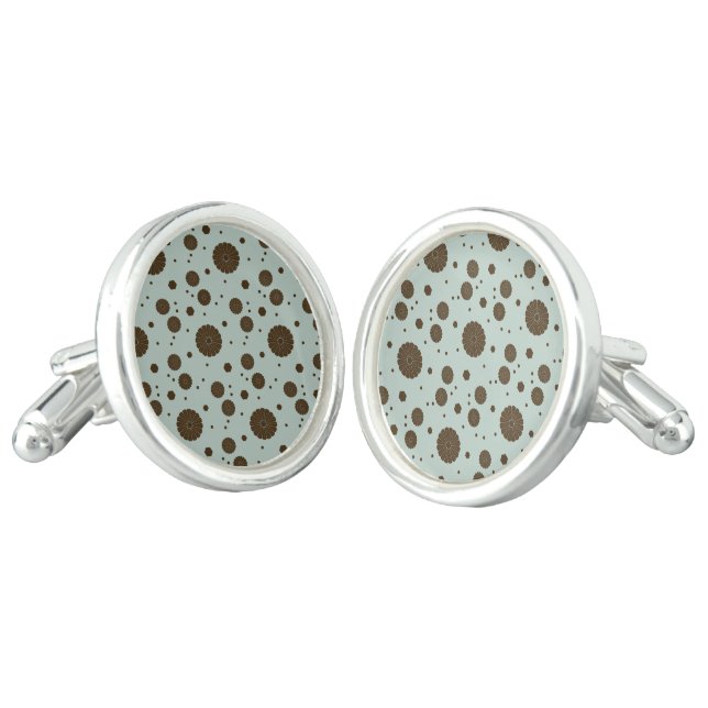 Timeless Florals sage green Cufflinks (Angled)