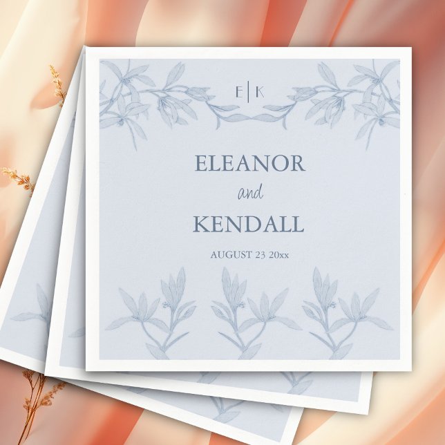 Timeless Flower Monogram Wedding  Napkins (Creator Uploaded)