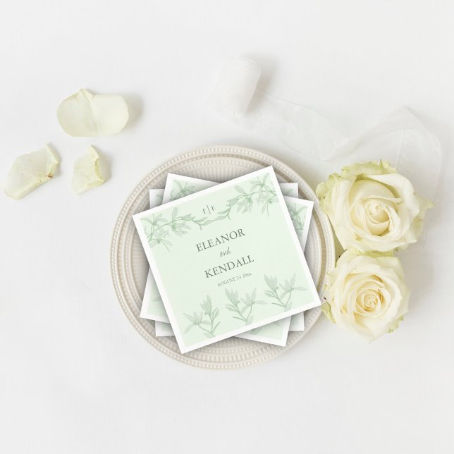 Timeless Flower Monogram Wedding  Napkins (Creator Uploaded)