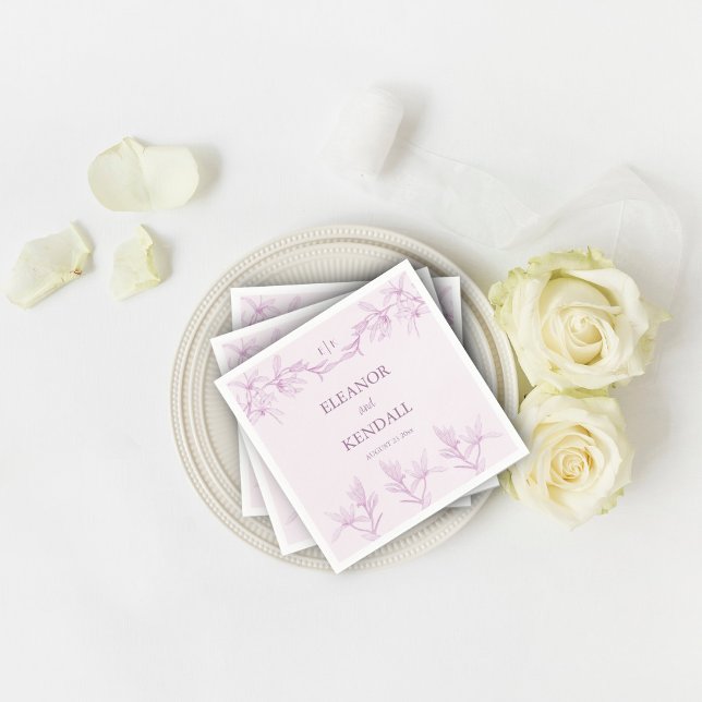 Timeless Flower Monogram Wedding  Napkins (Creator Uploaded)