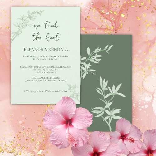 Timeless Flower Tied the Knot Wedding  Invitation