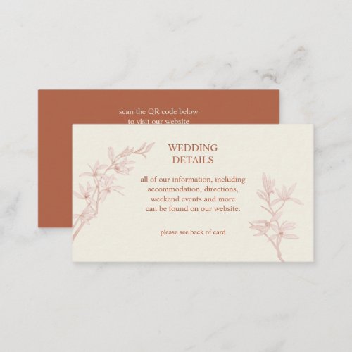 Timeless Flower Wedding Details Enclosure Card