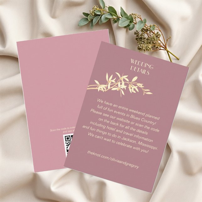 Timeless Flower Wedding Details Enclosure Card (Creator Uploaded)