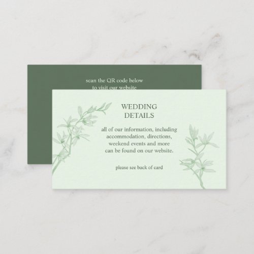 Timeless Flower Wedding Details  Enclosure Card