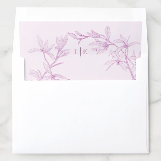 Timeless Flower Wedding  Envelope Liner (In Envelope)