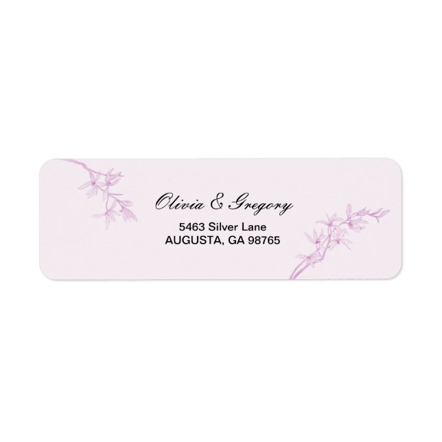 Timeless Flower Wedding Return Addres Label (Front)