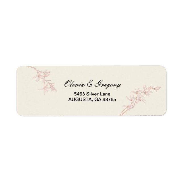 Timeless Flower Wedding Return Address  Label (Front)