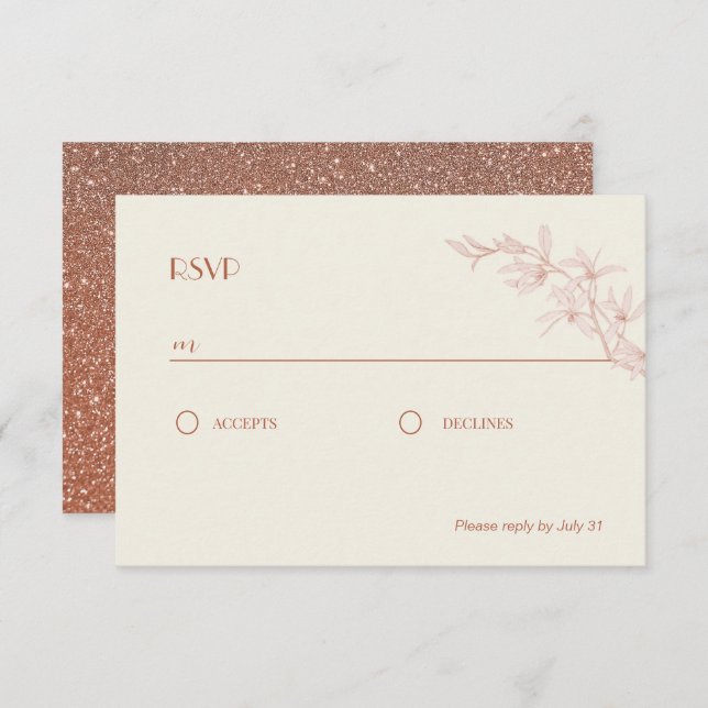 Timeless Flower Wedding RSVP Enclosure Card (Front/Back)