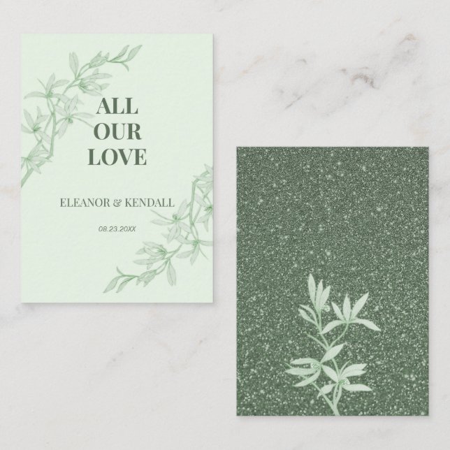 Timeless Flower Wedding Thank You Enclosure Card (Front/Back)