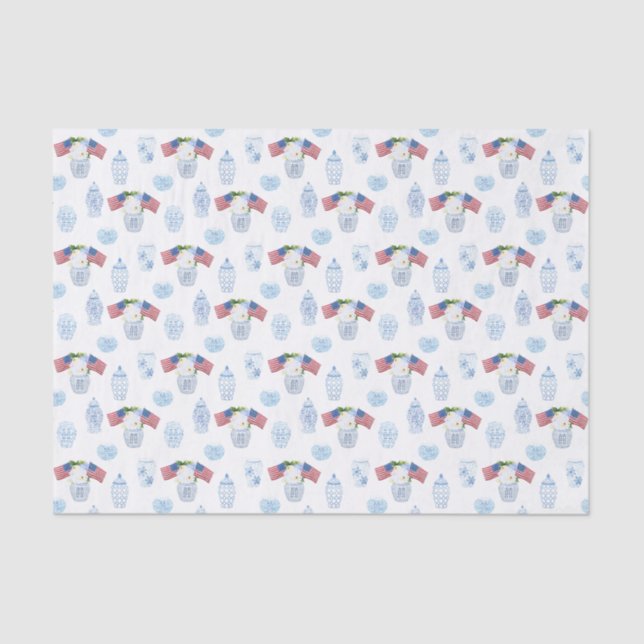 Timeless Fourth Of July Ginger Jar Tissue Paper (Front)