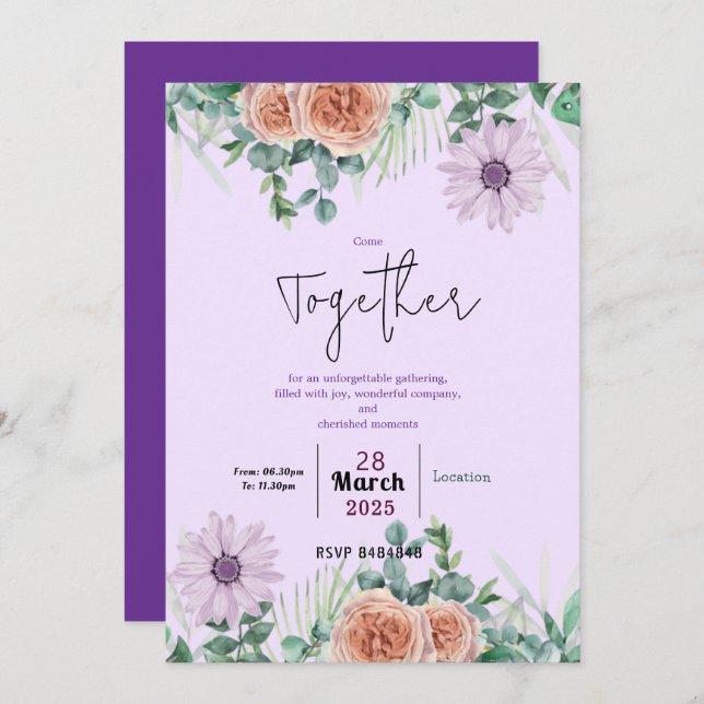 Timeless Friendship Invitation (Front/Back)