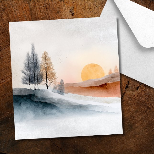 Timeless Frosted Mountain Forest Nature Wedding  Envelope Liner (Creator Uploaded)