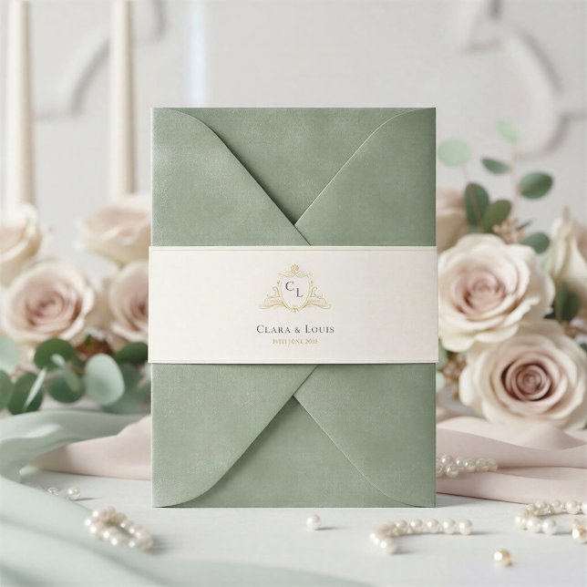 Timeless Garden | French Château Monogram Invitation Belly Band (Creator Uploaded)