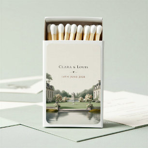 Timeless Garden French Château Monogram Wedding Matchboxes